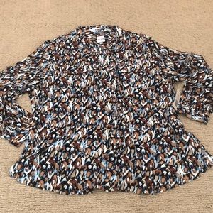 Nic and Zoe Indigo Multi Collared Blouse